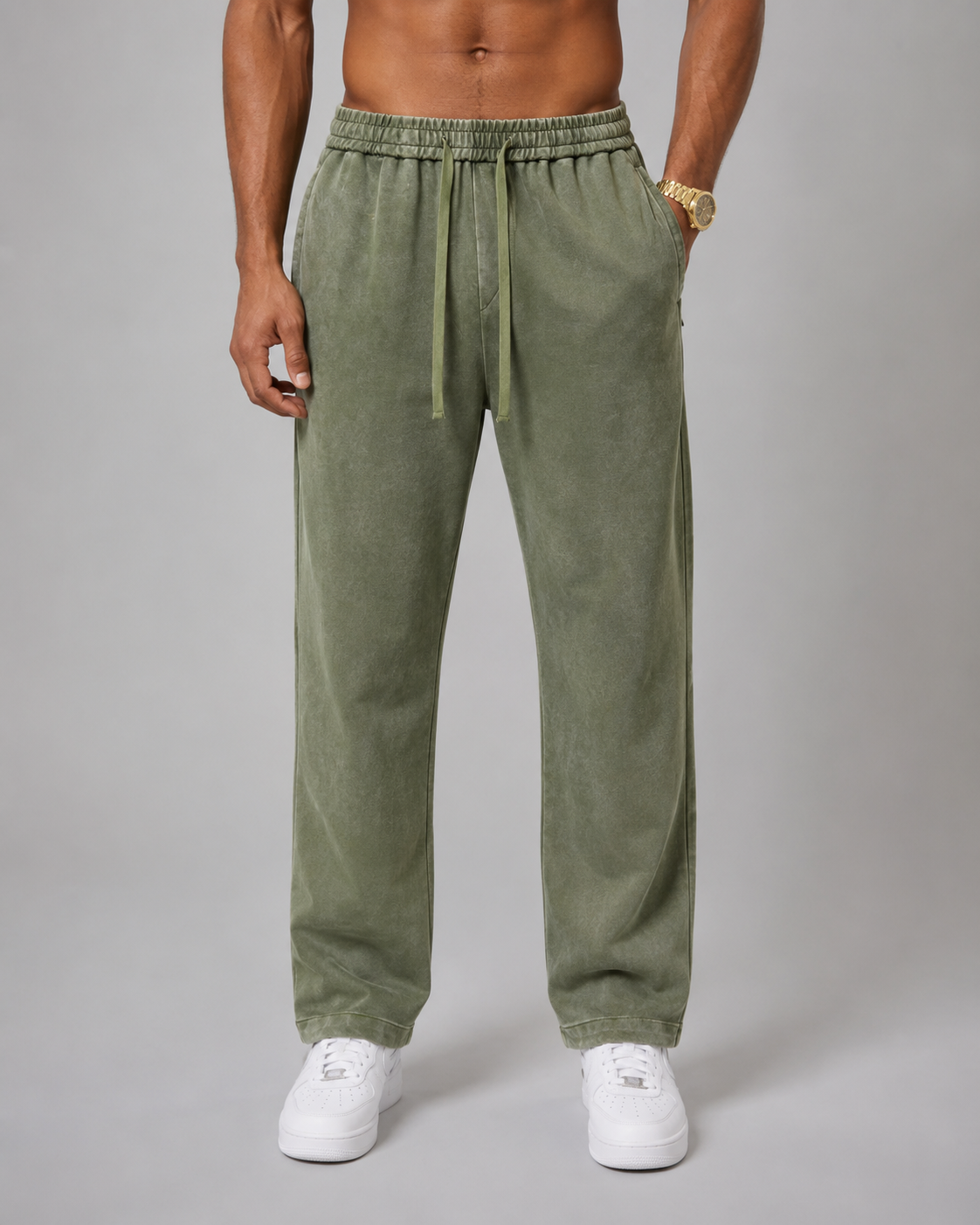 Acid Washed Straight Leg Sweatpant