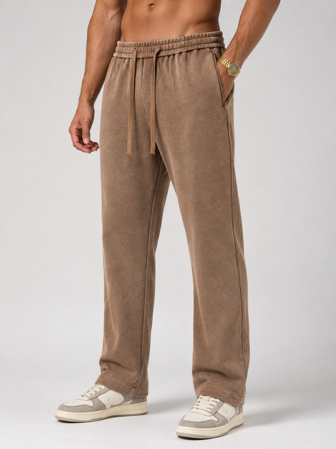 Acid Washed Straight Leg Sweatpant