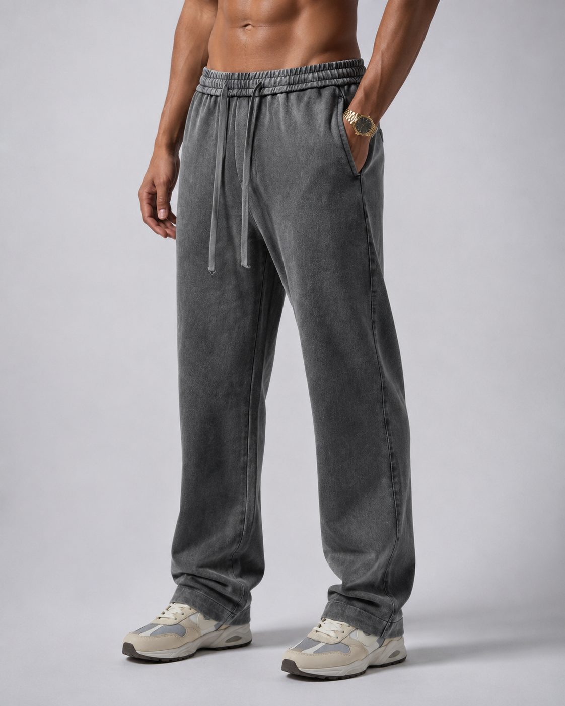 Acid Washed Straight Leg Sweatpant