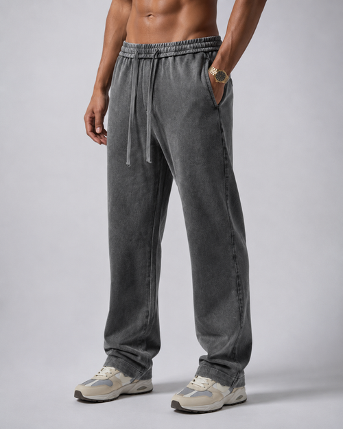 Acid Washed Straight Leg Sweatpant