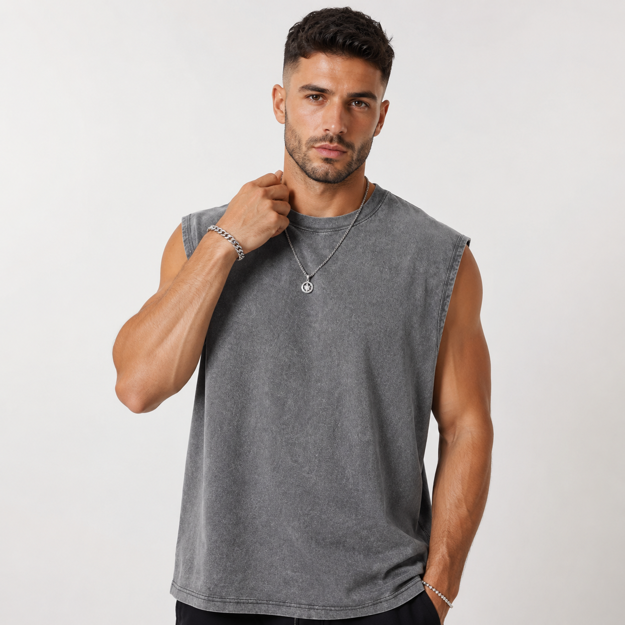 Acid Wash Muscle Tank