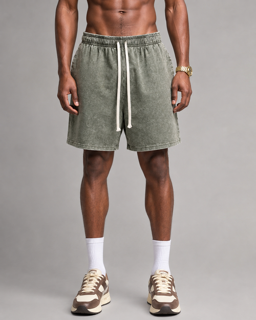 Acid Washed Longline Shorts