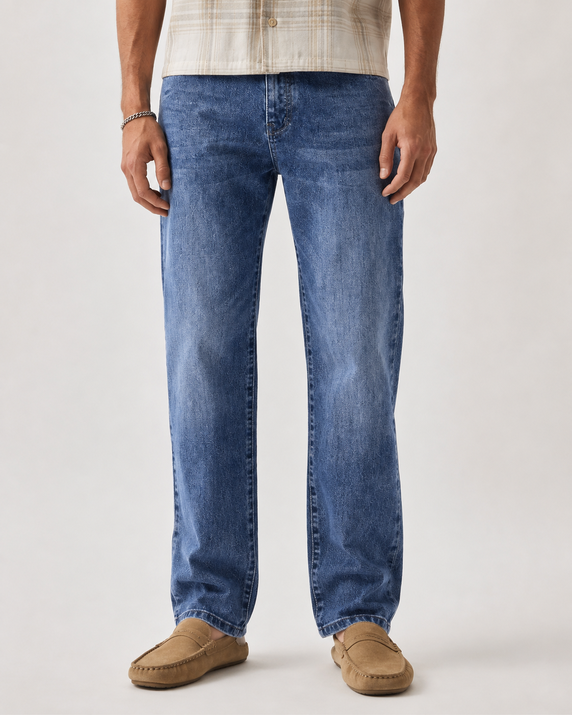 Stretch Straight Leg Denim Pants