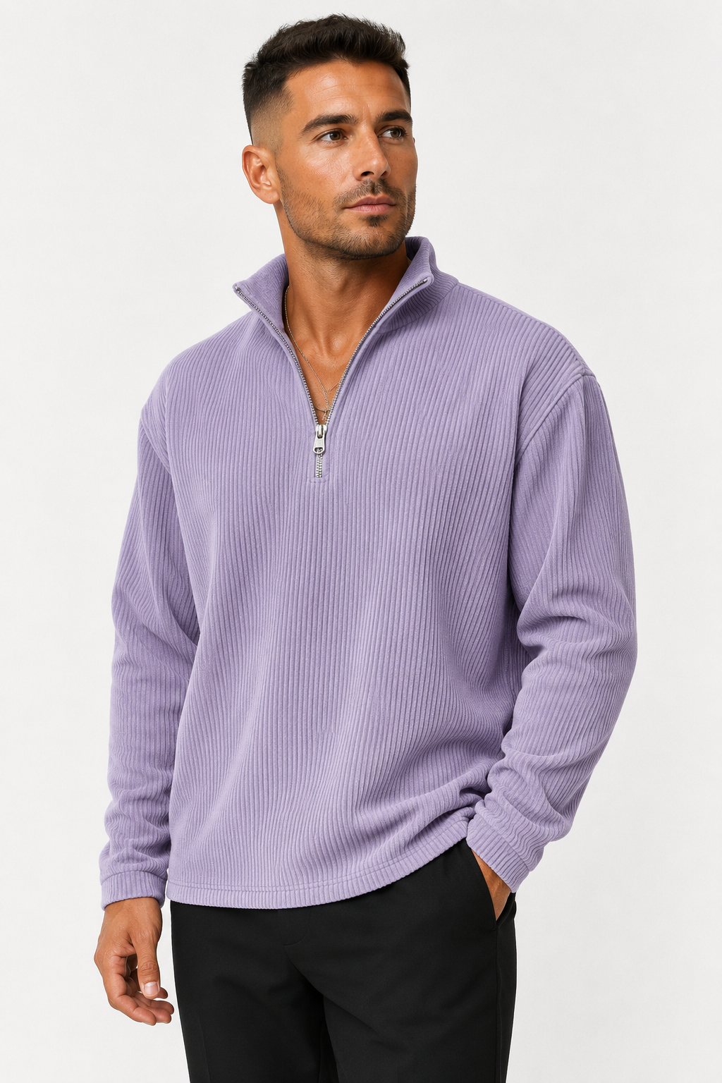 Corded Quarter-Zip