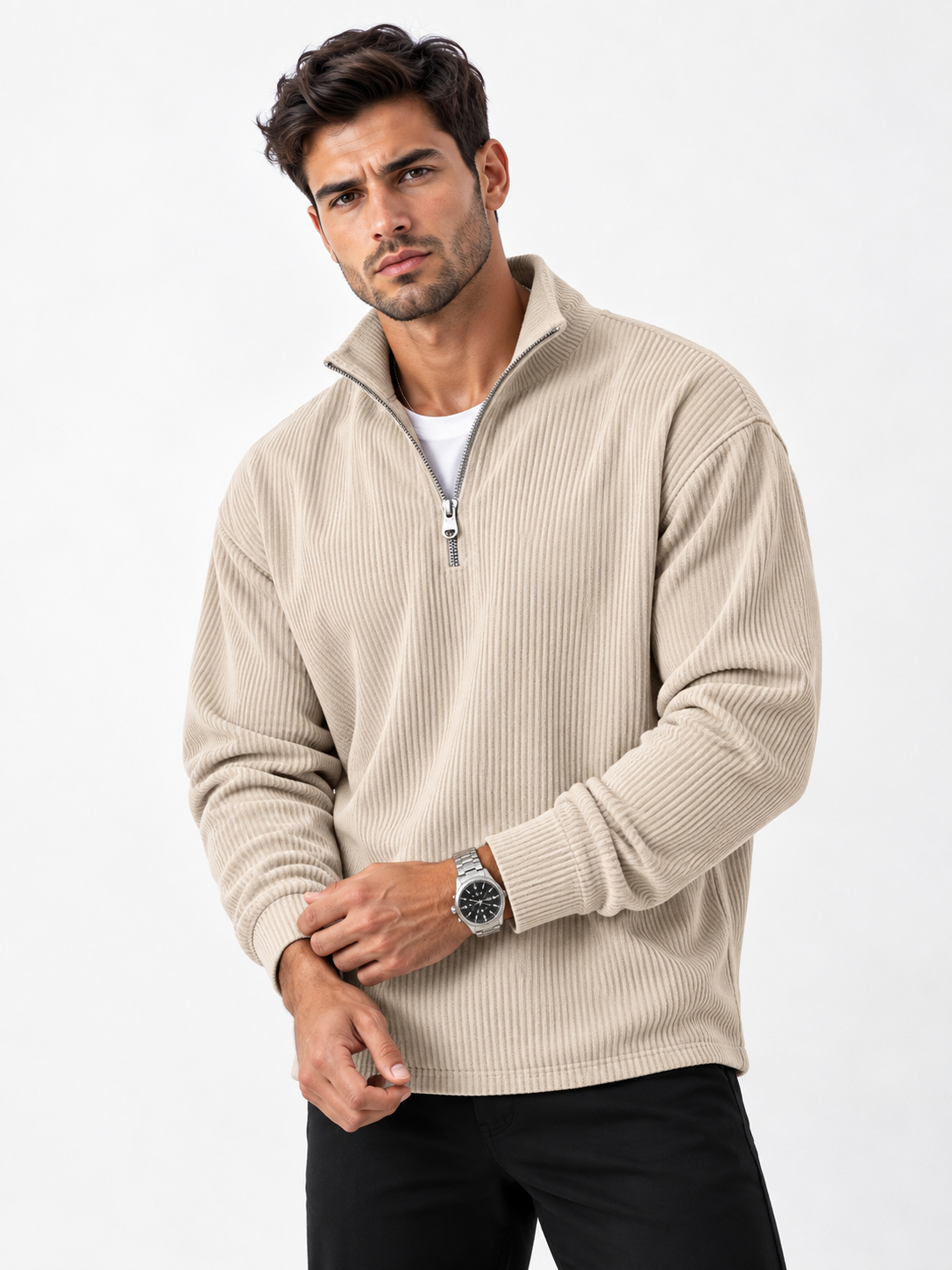 Corded Quarter-Zip