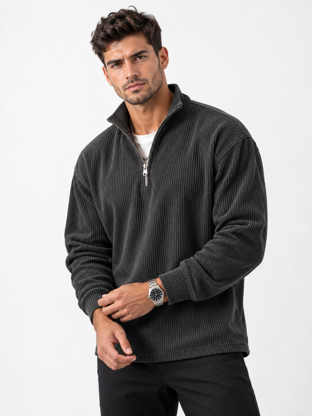Corded Quarter-Zip