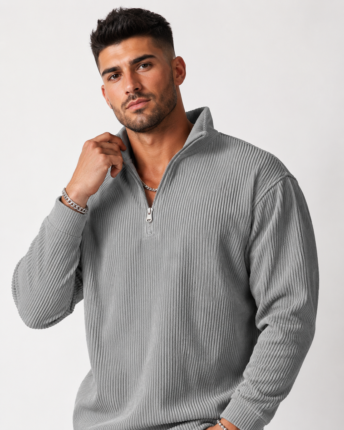 Corded Quarter-Zip