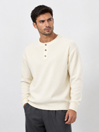 Waffle Knit Long Sleeve Henley