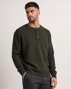 Waffle Knit Long Sleeve Henley