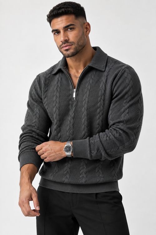 Cable Knit Quarter-Zip
