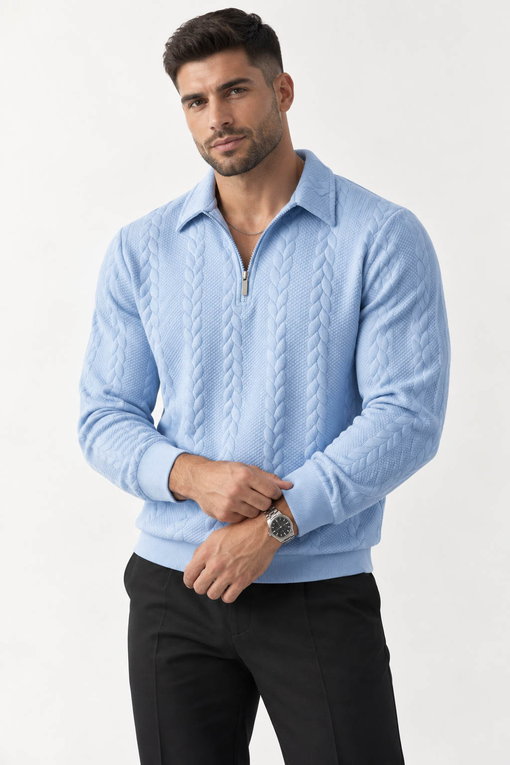 Cable Knit Quarter-Zip