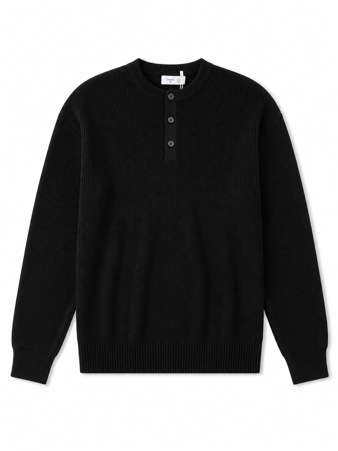 Waffle Knit Long Sleeve Henley