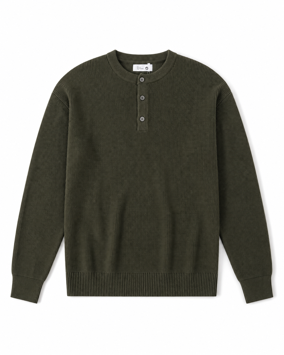 Waffle Knit Long Sleeve Henley