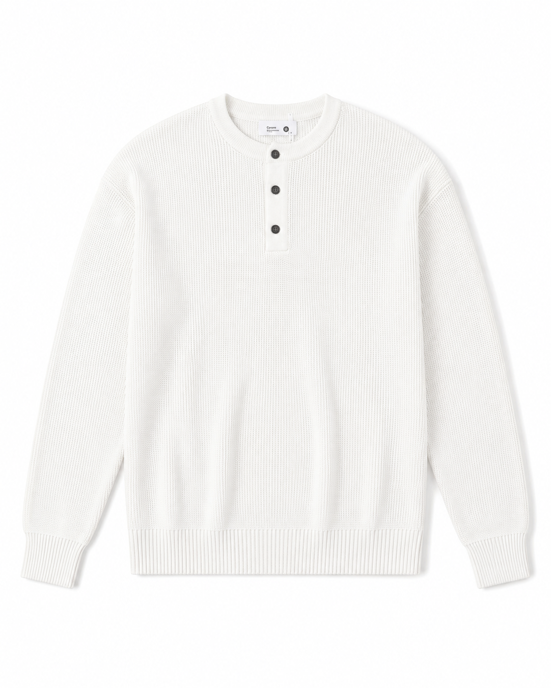Waffle Knit Long Sleeve Henley