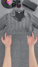 Cable Knit Quarter-Zip